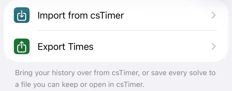 Import from csTimer and Export Times